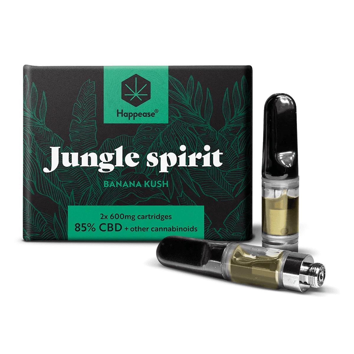 Happease Vape Refills 85% Cannabinoids CBD-CBG-CBN Jungle Spirit 2-Pack - Image 1