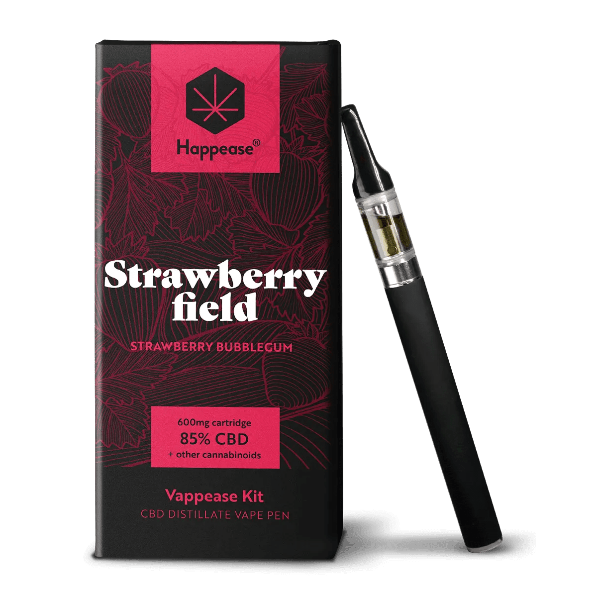 Happease Vaping Starter Kit 85% Cannabinoids CBD-CBG-CBN Strawberry Field - Image 1